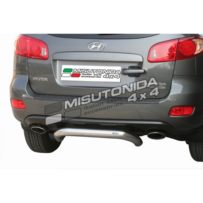 Hyundai santa fe задний. Задний бампер Хендай Санта Фе 2006. Hyundai Santa-Fe бампер задний. Защита бампера заднего Санта Фе 2006. Защита заднего бампера Санта Фе 2.